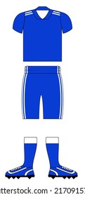Soccer uniform set vector illustration. T-shirt, shorts, socks and shoes.
