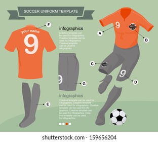 Soccer uniform template for your football club, illustration by vector design.