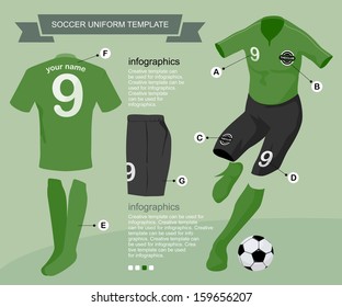 Soccer uniform template for your football club, illustration by vector design.