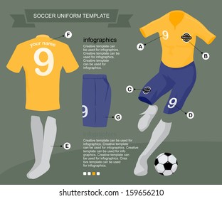 Soccer uniform template for your football club, illustration by vector design.