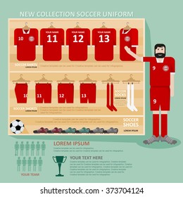 Soccer uniform template for your football club, illustration and flat design.