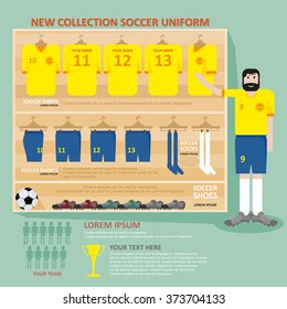 Soccer uniform template for your football club, illustration and flat design.