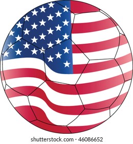 Soccer vector ball The United States of America (USA)