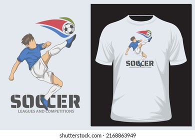 Soccer. Vector graphic, typographic, poster, label, badge, logo, icon or t-shirt