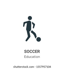 Soccer vector icon on white background. Flat vector soccer icon symbol sign from modern education collection for mobile concept and web apps design.
