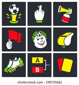 Soccer vector Icons set