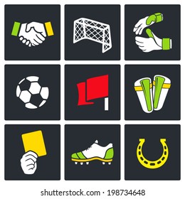 Soccer vector Icons set