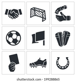 Soccer vector Icons set