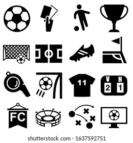 Soccer Vector Icons Set. football illustration sign collection. sport symbol.