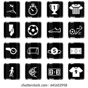soccer vector icons for user interface design