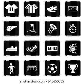 soccer vector icons for user interface design