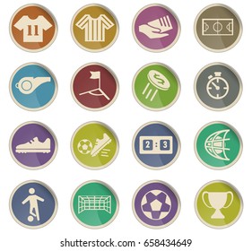 soccer vector icons for user interface design