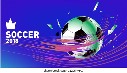 Soccer Vector illustration. Background and template of football game banner and poster.

