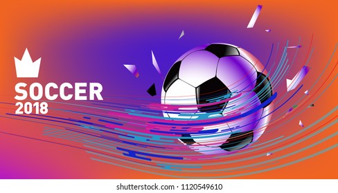 Soccer Vector illustration. Background and template of football game banner and poster.
