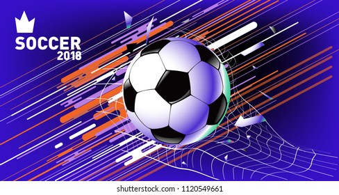 Soccer Vector illustration. Background and template of football game banner and poster.
