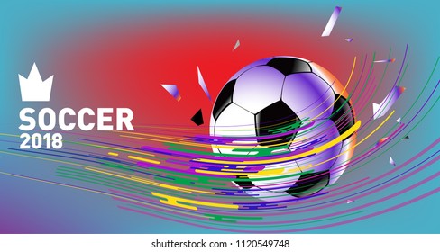 Soccer Vector illustration. Background and template of football game banner and poster.
