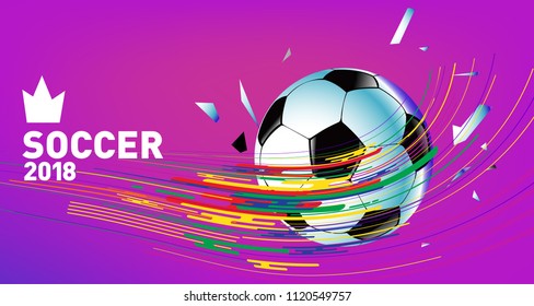Soccer Vector illustration. Background and template of football game banner and poster.
