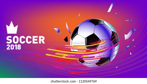 Soccer Vector illustration. Background and template of football game banner and poster.
