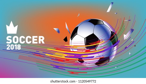 Soccer Vector illustration. Background and template of football game banner and poster.

