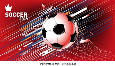 Soccer Vector illustration. Background and template of football game banner and poster.
