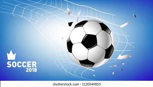 Soccer Vector illustration. Background and template of football game banner and poster.
