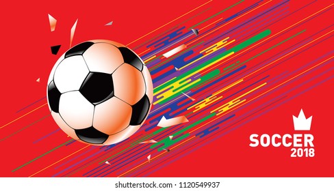 Soccer Vector illustration. Background and template of football game banner and poster.
