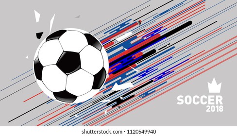 Soccer Vector illustration. Background and template of football game banner and poster.
