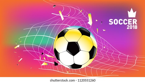 Soccer Vector illustration. Background and template of football game banner and poster.
