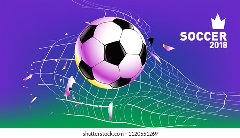Soccer Vector illustration. Background and template of football game banner and poster.
