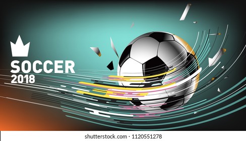 Soccer Vector illustration. Background and template of football game banner and poster.
