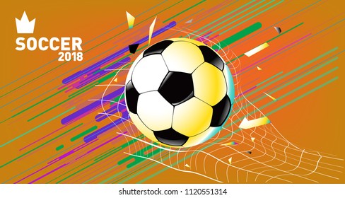 Soccer Vector illustration. Background and template of football game banner and poster.

