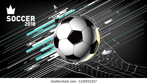 Soccer Vector illustration. Background and template of football game banner and poster.
