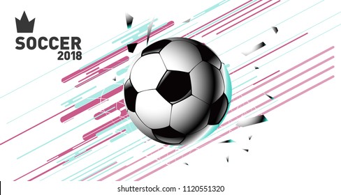 Soccer Vector illustration. Background and template of football game banner and poster.
