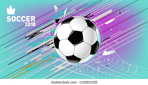 Soccer Vector illustration. Background and template of football game banner and poster.
