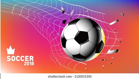 Soccer Vector illustration. Background and template of football game banner and poster.
