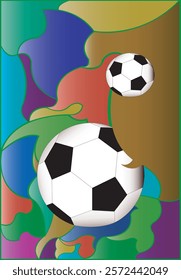 Soccer Vector illustration. Background and template of football game banner and poster.