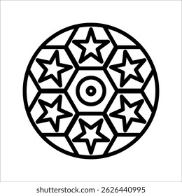 Fútbol. Ilustración vectorial de una pelota. Aislado en un fondo en blanco, editable.