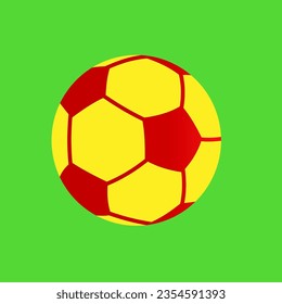 Soccer. Vector illustration of a ball on green background. Isolated on a blank, editable background.