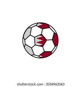 Soccer. Vector illustration of a ball. Qatar 2022. Competition 2022. Simple and isolated style on blank background. Colors can be edited.