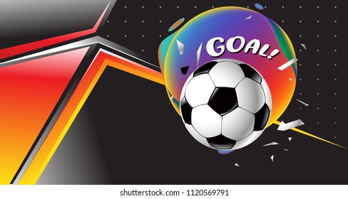 Soccer Vector illustration. Geometric background template of football game banner and poster.
