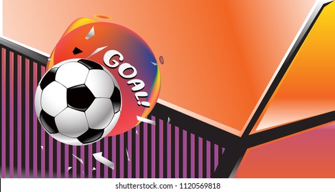 Soccer Vector illustration. Geometric background template of football game banner and poster.
