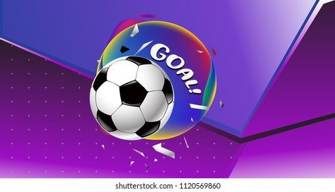 Soccer Vector illustration. Geometric background template of football game banner and poster.
