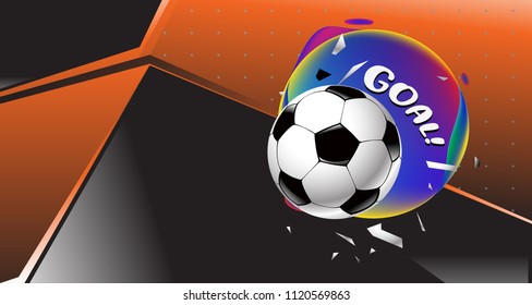 Soccer Vector illustration. Geometric background template of football game banner and poster.
