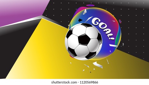 Soccer Vector illustration. Geometric background template of football game banner and poster.
