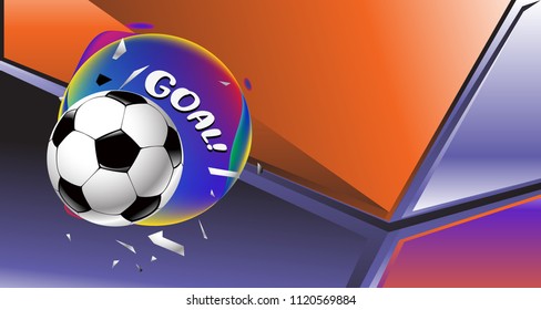 Soccer Vector illustration. Geometric background template of football game banner and poster.

