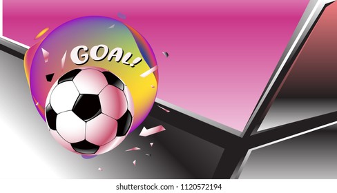 Soccer Vector illustration. Geometric background template of football game banner and poster.
