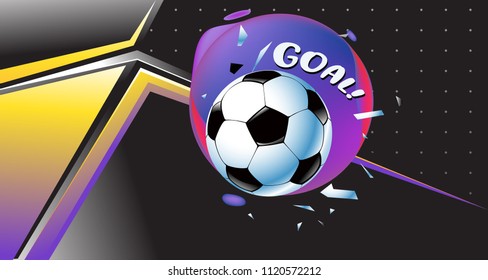 Soccer Vector illustration. Geometric background template of football game banner and poster.
