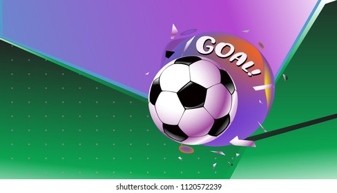 Soccer Vector illustration. Geometric background template of football game banner and poster.
