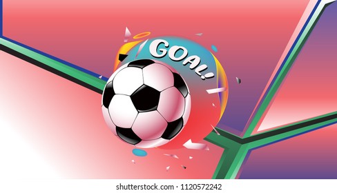 Soccer Vector illustration. Geometric background template of football game banner and poster.
