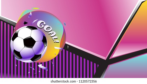 Soccer Vector illustration. Geometric background template of football game banner and poster.
